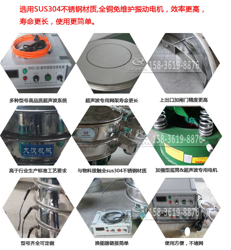 1500型圓形超聲波振動篩細節展示